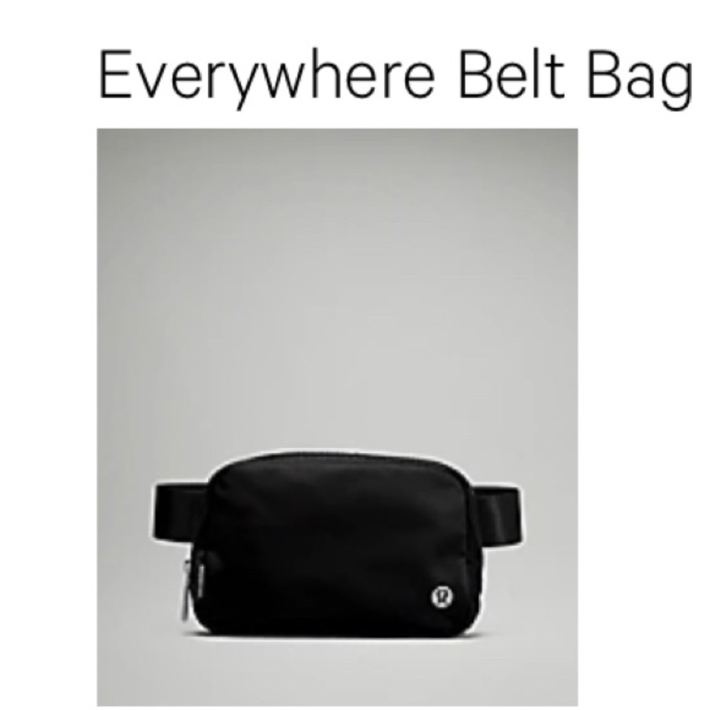 Lululemon Everywhere Belt Bag black with silver hardware
